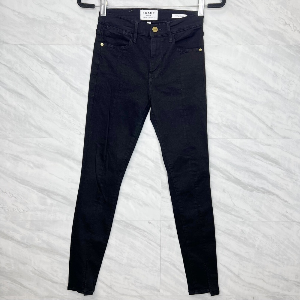 FRAME Le High Skinny Front Split High Waist Jeans 25
